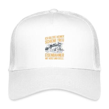 Je resterai fidèle à mon cheminot avec - Casquette trucker enfant - blanc - Devant