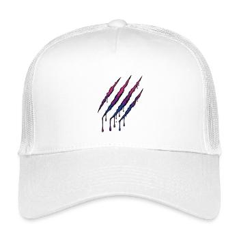 Bi Pride Claw - Bisexual Flag Scratch Mark - Kids’ Trucker Cap - white - Front