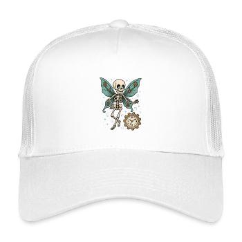 Skelett Schmetterling Uhrwerk - Kinder Trucker-Cap - Weiß - Vorne
