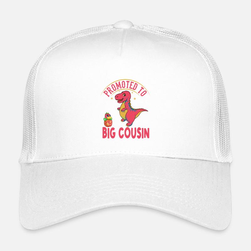 Befördert zum großen Cousin-T-Rex-Dinosaurier - Kinder Trucker-Cap - Weiß