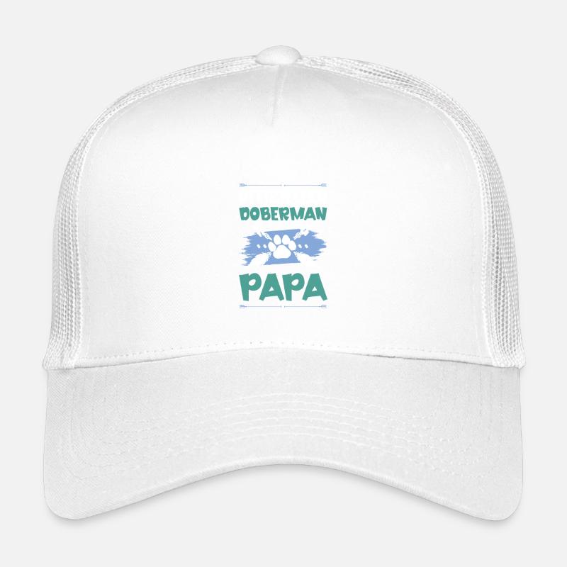 doberman dogs dad - Kids’ Trucker Cap - white