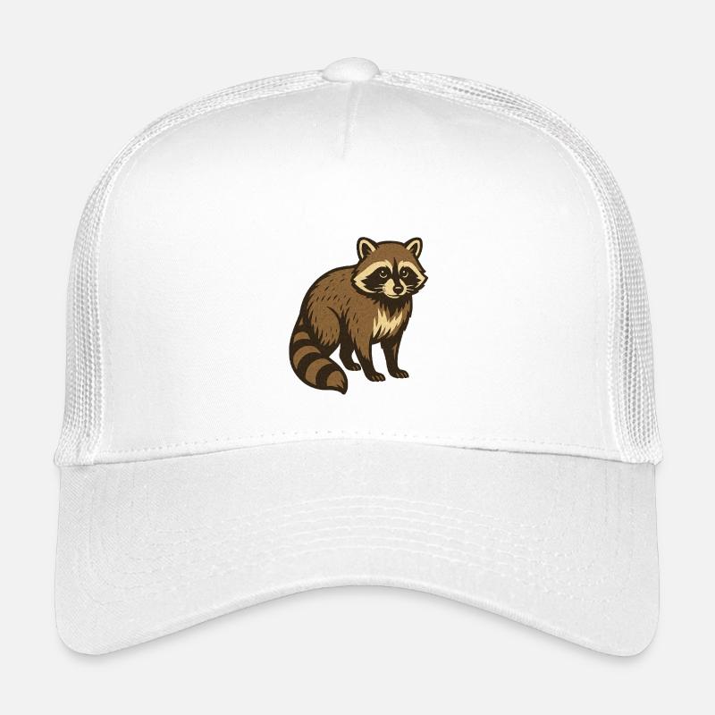 Raccoon Drawing Kids’ Trucker Cap
