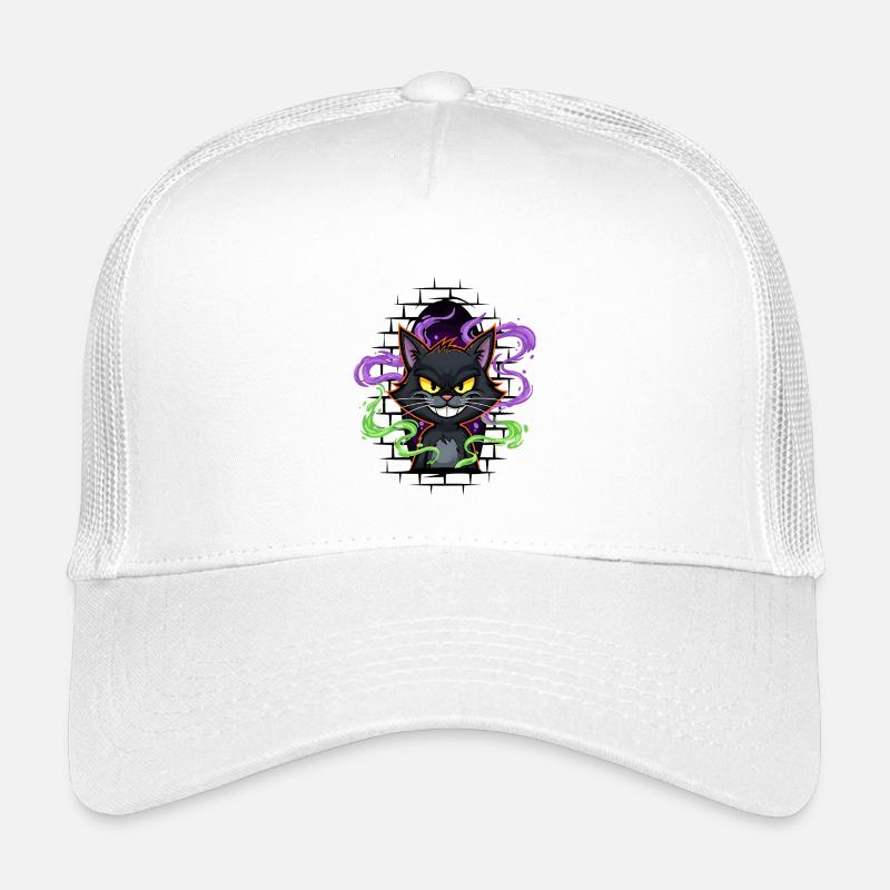 Graffiti Katze Neon - Kinder Trucker-Cap - Weiß