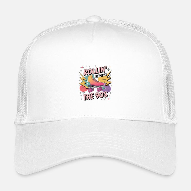90er Jahre Retro – Rollin’ Through the 90s - Kinder Trucker-Cap - Weiß