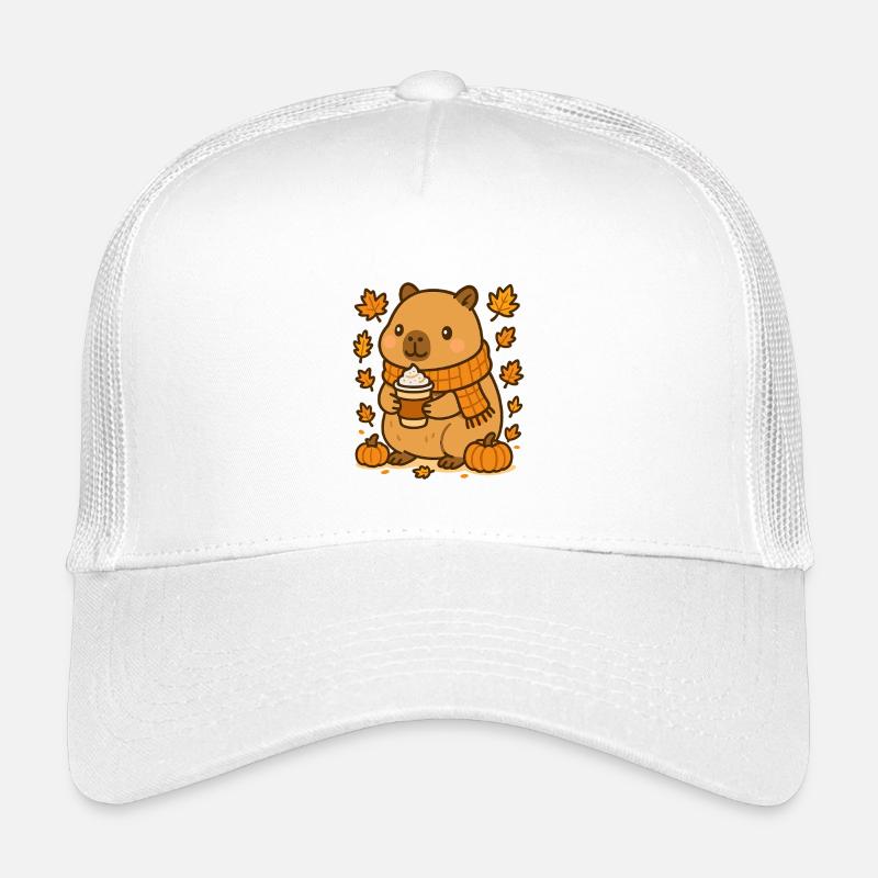 Capybara mit Pumpkin Latte – Cozy Herbstvibes Kinder Trucker-Cap