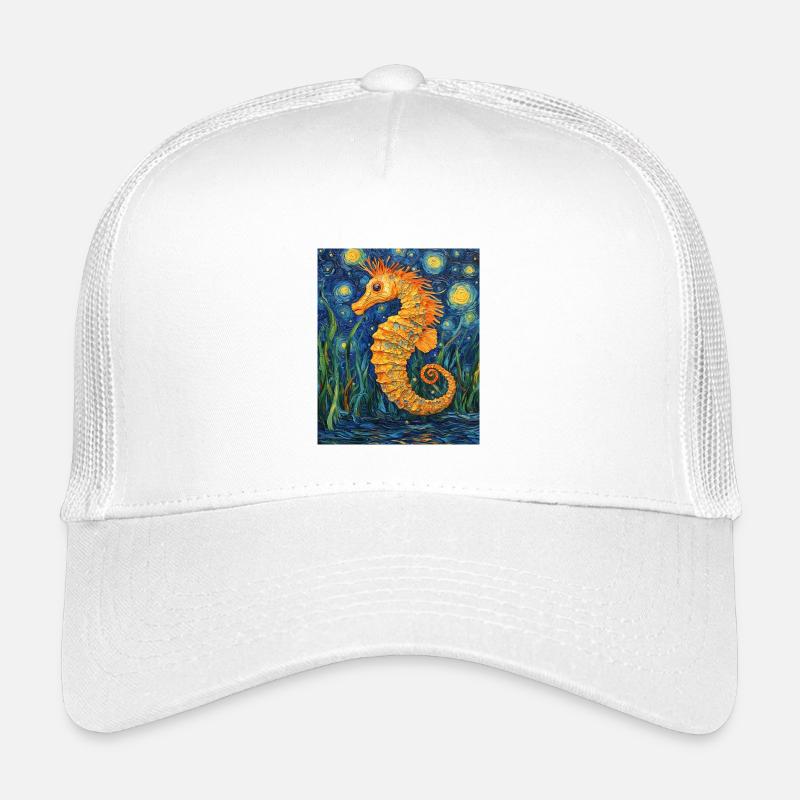 Hippocampe Style Van Gogh Nuit étoilée Casquette trucker enfant