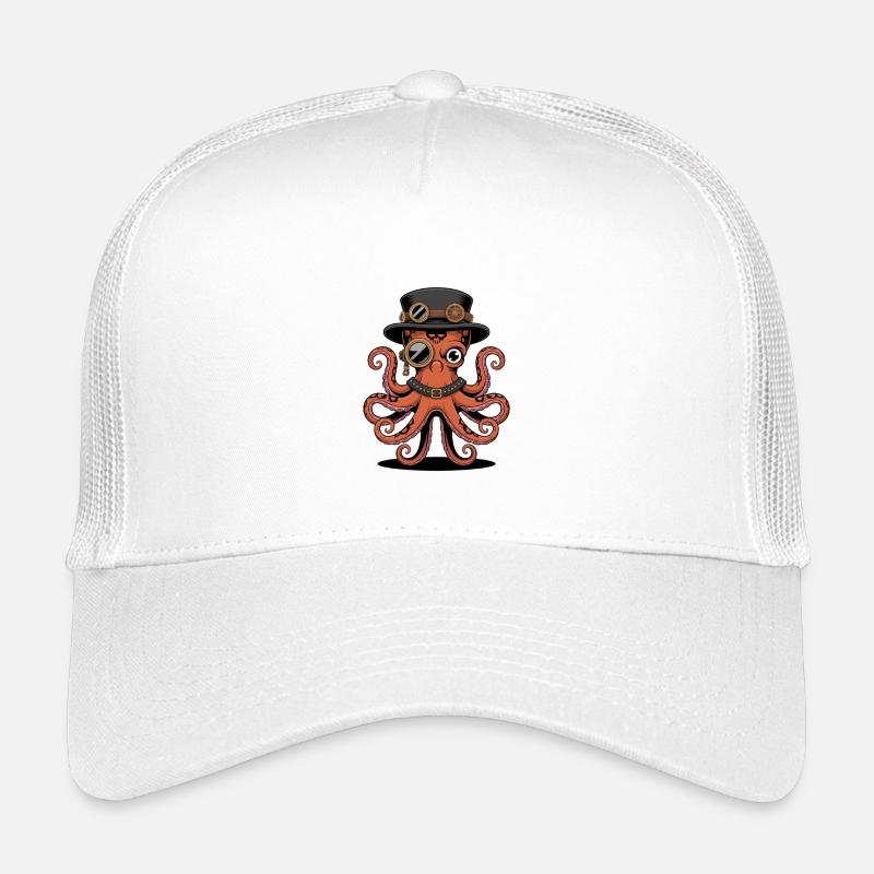 Pieuvre dans le style steampunk avec monocle Casquette trucker enfant