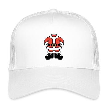 Große Santa Silhouette in Rot - Kinder Trucker-Cap - Weiß - Vorne