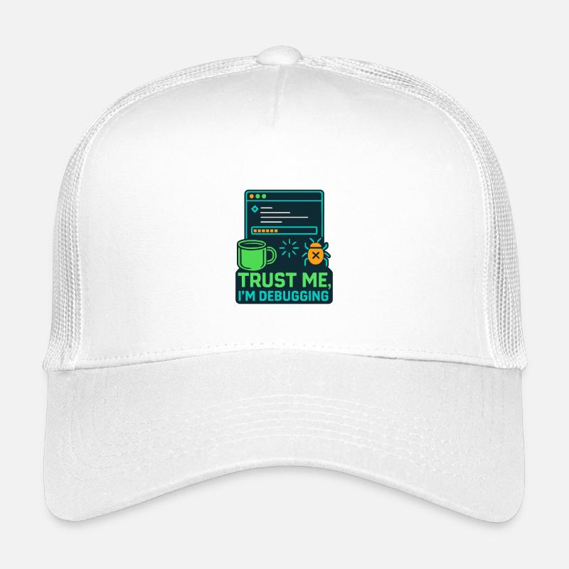 Lustiges IT Design – Trust me, I’m debugging - Kinder Trucker-Cap - Weiß