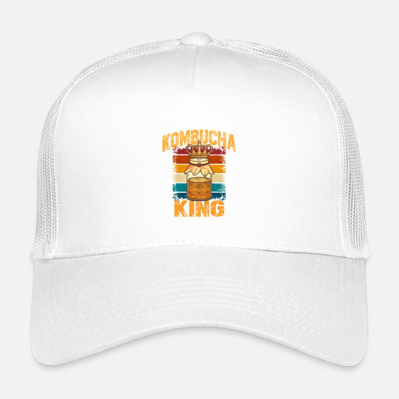 Kombucha König Retro - Kinder Trucker-Cap - Weiß