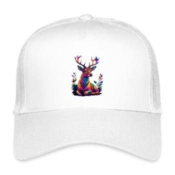 Dazzling Deer Portrait - Kids’ Trucker Cap - white - Front
