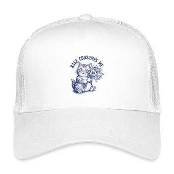 Rage Cat: Furious Feline - Kinder Trucker-Cap - Weiß - Vorne