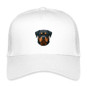 Polygon Rottweiler – Geometric Dog Design - Kids’ Trucker Cap - white - Front