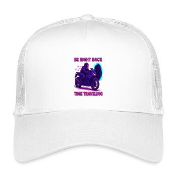 Be Right Back Zeitreise Motorrad - Kinder Trucker-Cap - Weiß - Vorne