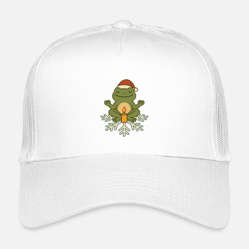 Christmas Frog Meditates – Cozy Xmas Frog Kids’ Trucker Cap