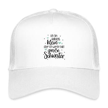 Je suis petite mais je vais bientôt être grande sœur - Casquette trucker enfant - blanc - Devant