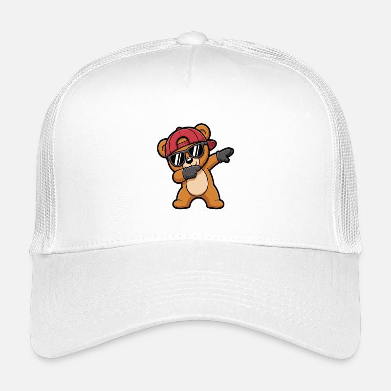 Dabbing Bär mit Cap & Sonnenbrille – Cooles Kids Kinder Trucker-Cap