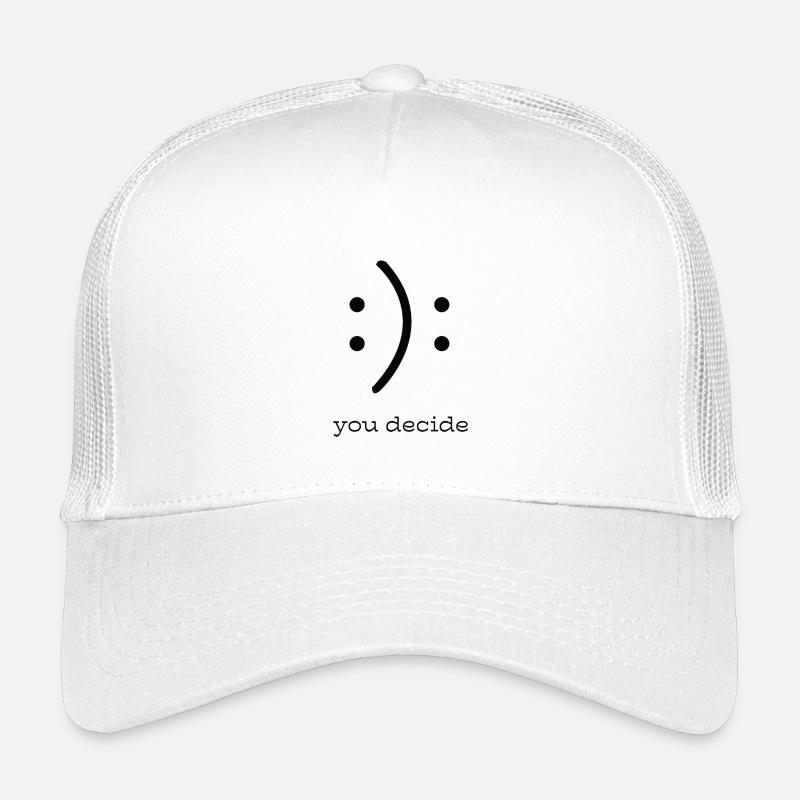 Du entscheidest: Smily Grafik - Kinder Trucker-Cap - Weiß