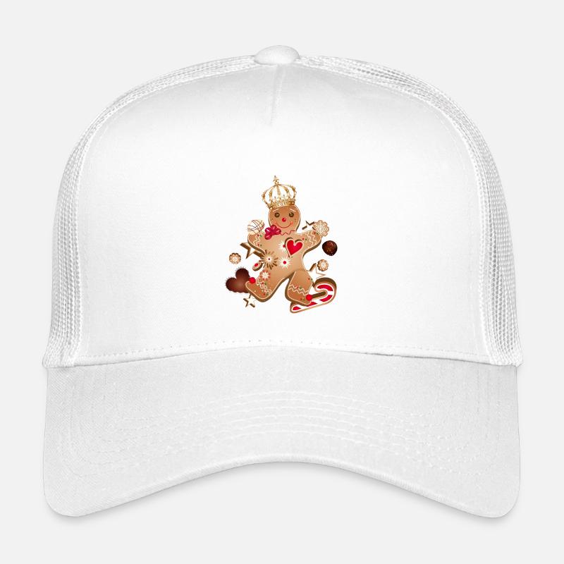 Gingerbread Man with Golden Crown – Gingerbread King Kids’ Trucker Cap