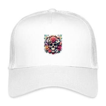 Fleurs Crâne Beauté Floraison - Casquette trucker enfant - blanc - Devant