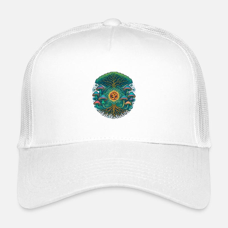 Goa Trance Baum des Lebens Mushrooms  Kinder Trucker-Cap