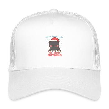 Freche Katze Weihnachten Bereue nichts - Kinder Trucker-Cap - Weiß - Vorne