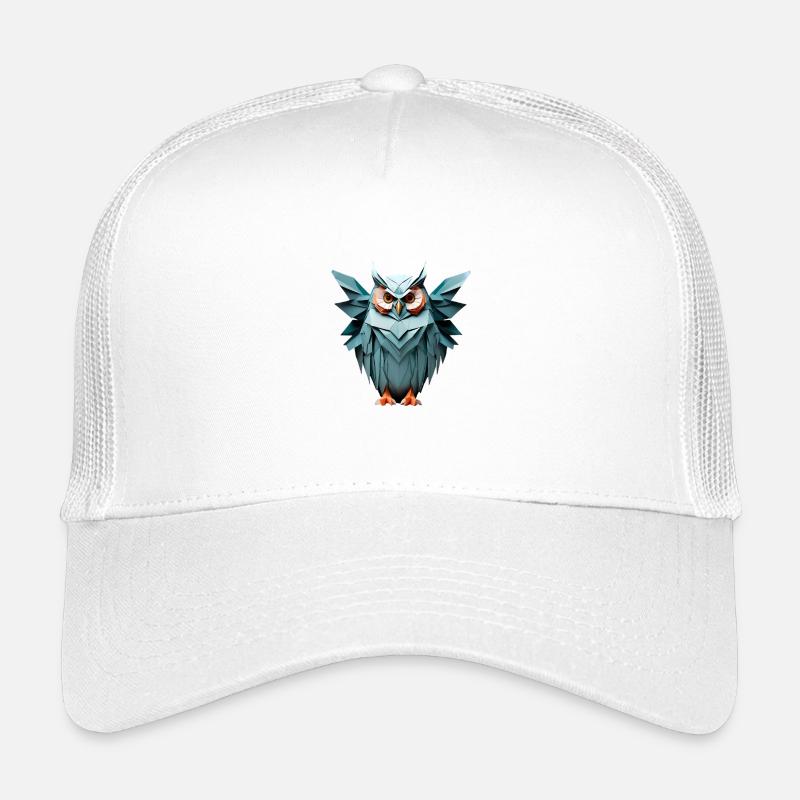 Blau Low-Poly Eule Design Kinder Trucker-Cap