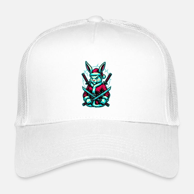 Ninja Lapin de Noël Katana Chemise Casquette trucker enfant