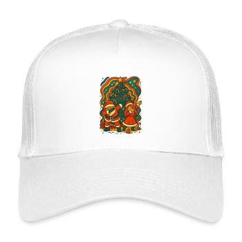 Dabbing Santa & Mrs Claus Retro Wellen - Kinder Trucker-Cap - Weiß - Vorne