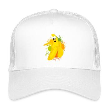 Explosion de couleur banane joyeuse - Casquette trucker enfant - blanc - Devant