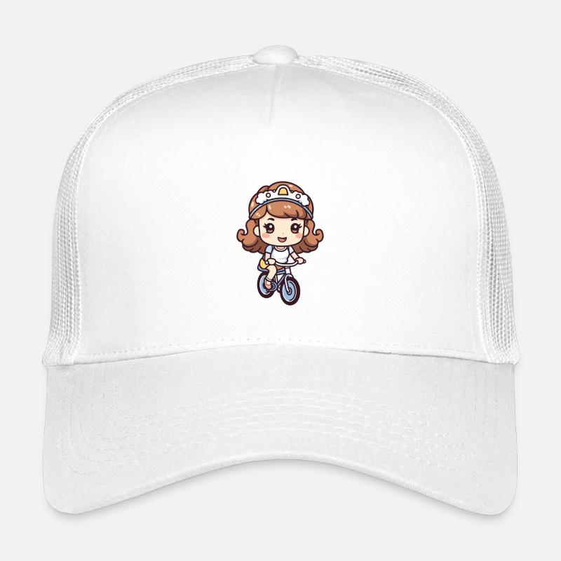 Fahrrad Mädchen Comic Kinder Trucker-Cap