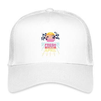 FRESH LIKE APRIL Fleur de cerisier printanier rétro - Casquette trucker enfant - blanc - Devant