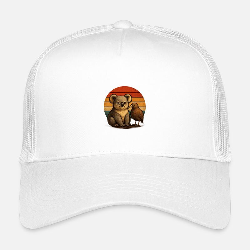 Koala Kiwi Retro Tierfreunde Kinder Trucker-Cap