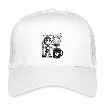 Grind or Die: Robot Chef for Baristas - Kids’ Trucker Cap - white - Front