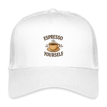 Espresso Yourself Coffee Design - Kinder Trucker-Cap - Weiß - Vorne