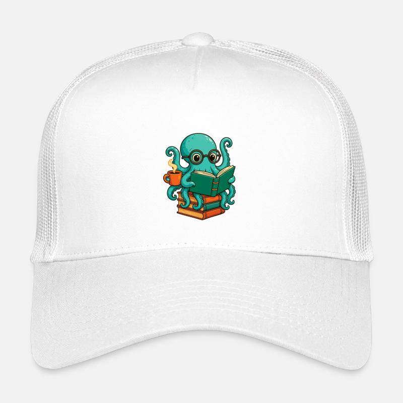Octopus Reading Book Funny Ocean Nerd Bookworm Kids’ Trucker Cap