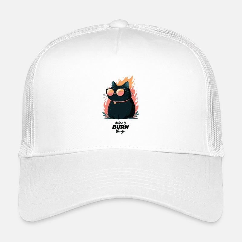 Chat avec des lunettes de soleil dans le feu Casquette trucker enfant