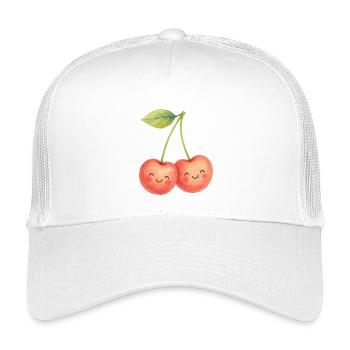 Couple de cerises câlins Cerises Amour d’été - Casquette trucker enfant - blanc - Devant