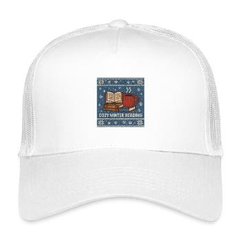 Cozy Winter Reading, Book Love, Hygge - Kids’ Trucker Cap - white - Front