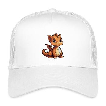 Petit Dragon Cartoon  - Casquette trucker enfant - blanc - Devant