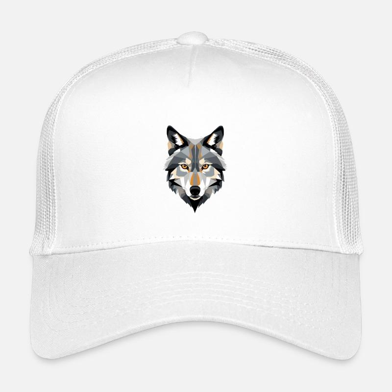 Geometrischer Wolfkopf Kinder Trucker-Cap
