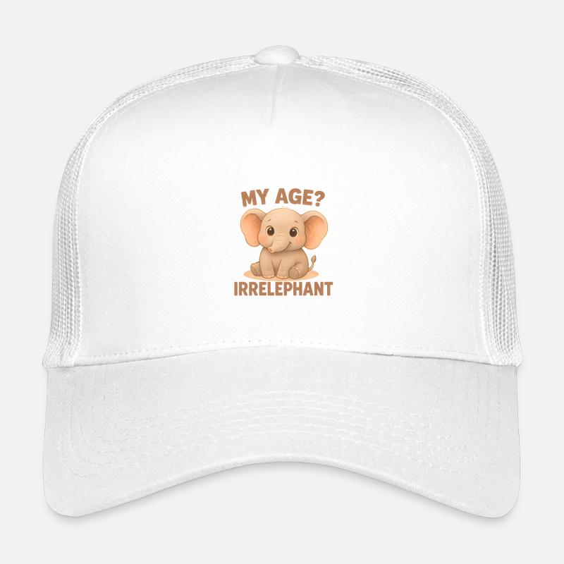 Elefanten Humor – My Age Irrelephant - Kinder Trucker-Cap - Weiß