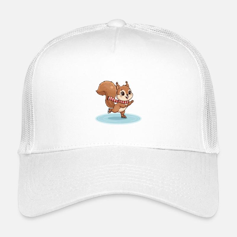 Eichhörnchen auf Kufen mit Schal Kinder Trucker-Cap