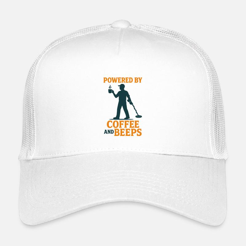 Powered By Coffee And Beeps Metal Detecting Kids’ Trucker Cap