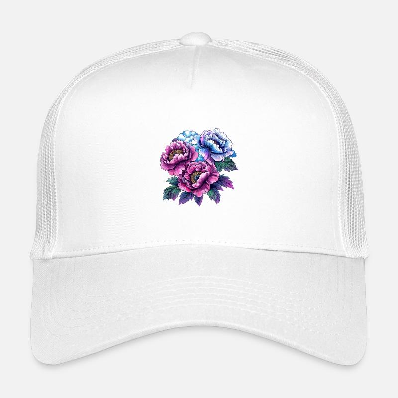 Pivoines néon : bouquet de fleurs Casquette trucker enfant