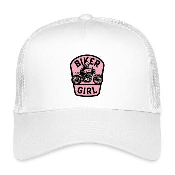 Biker Girl Motorcycle Bikerin - Kids’ Trucker Cap - white - Front