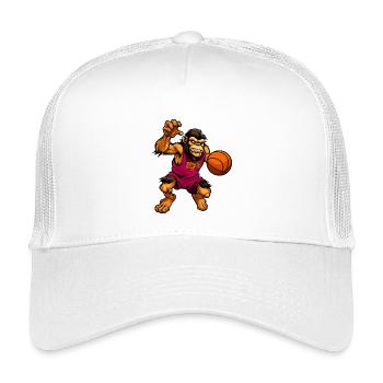 Schimpansen Basketball - Kinder Trucker-Cap - Weiß - Vorne