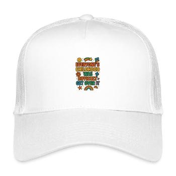 Childhood Resilience Get Over It, Funny Saying  - Kids’ Trucker Cap - white - Front