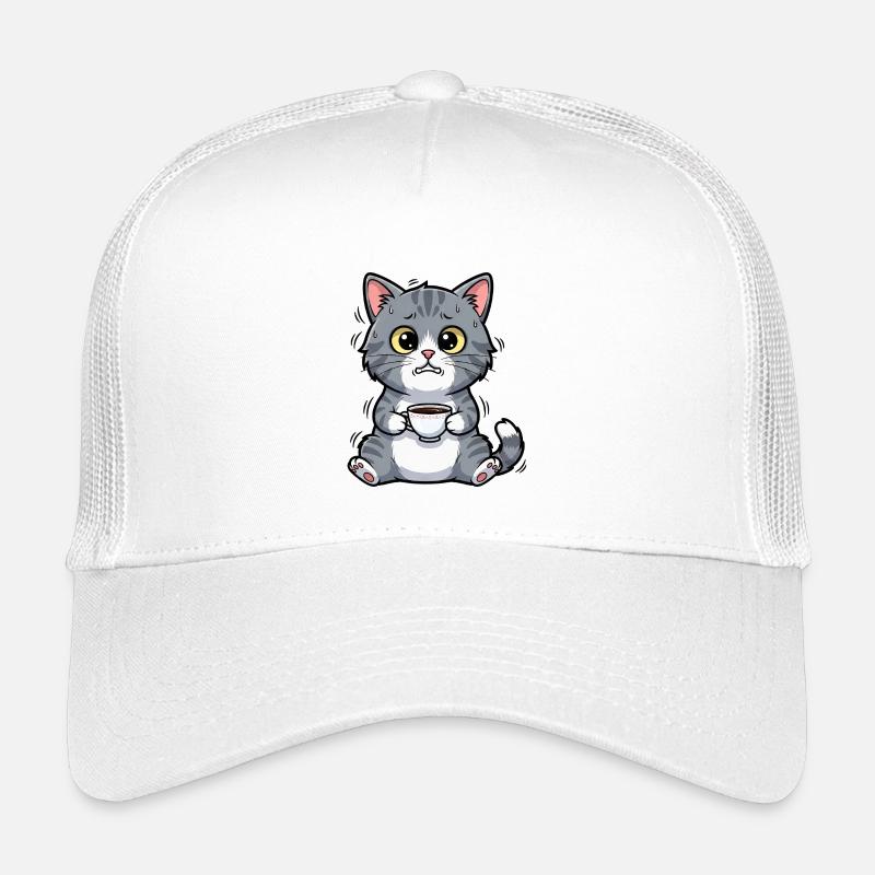 Süße Katze Kaffee Koffein Frühaufsteher Morgenmuff Kinder Trucker-Cap