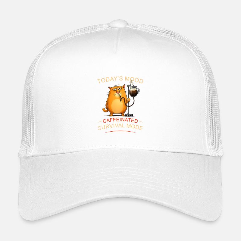 Kaffeekatze im Überlebensmodus - Kinder Trucker-Cap - Weiß